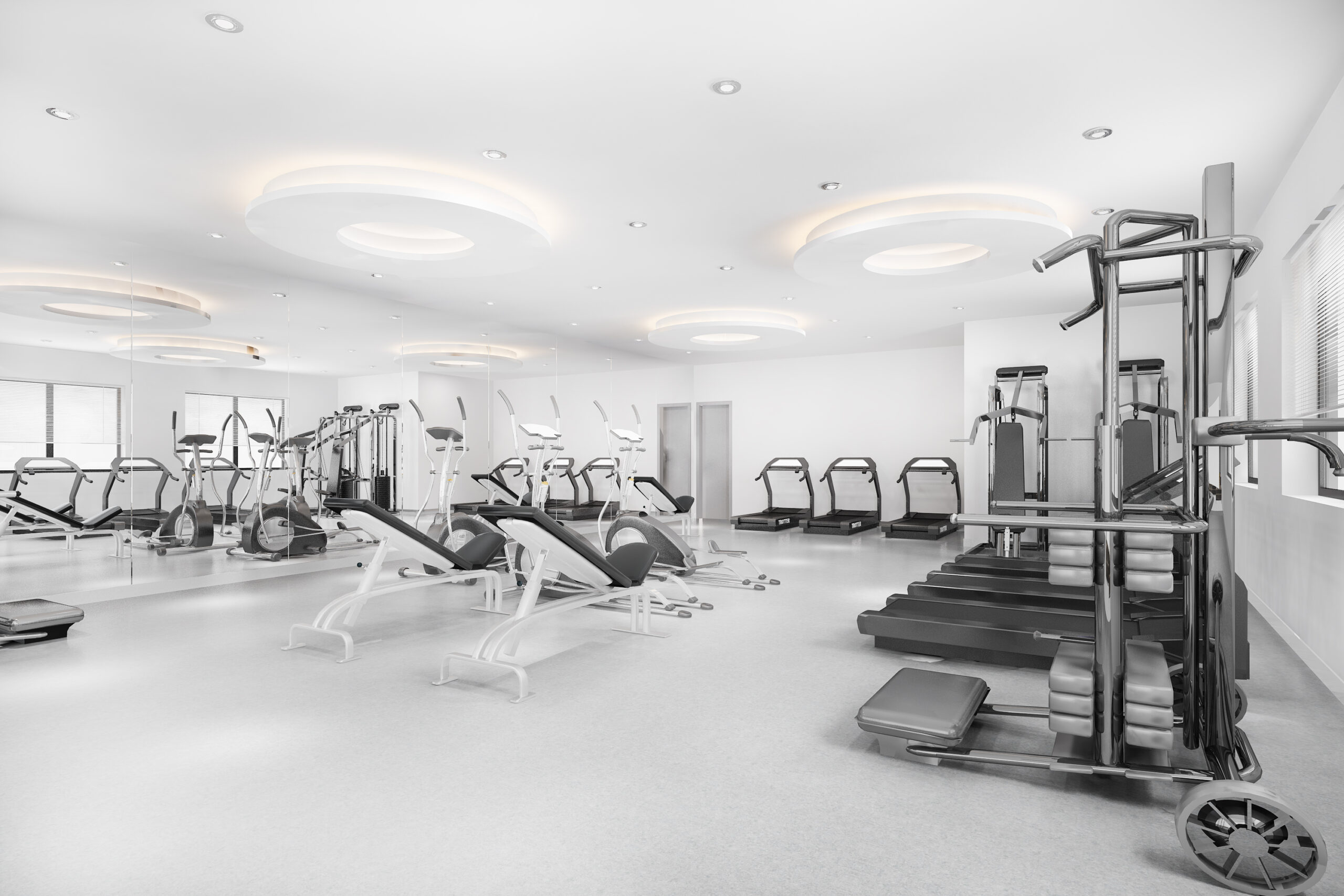 Modern gym and fitness studio kept spotless by Magic Broom
