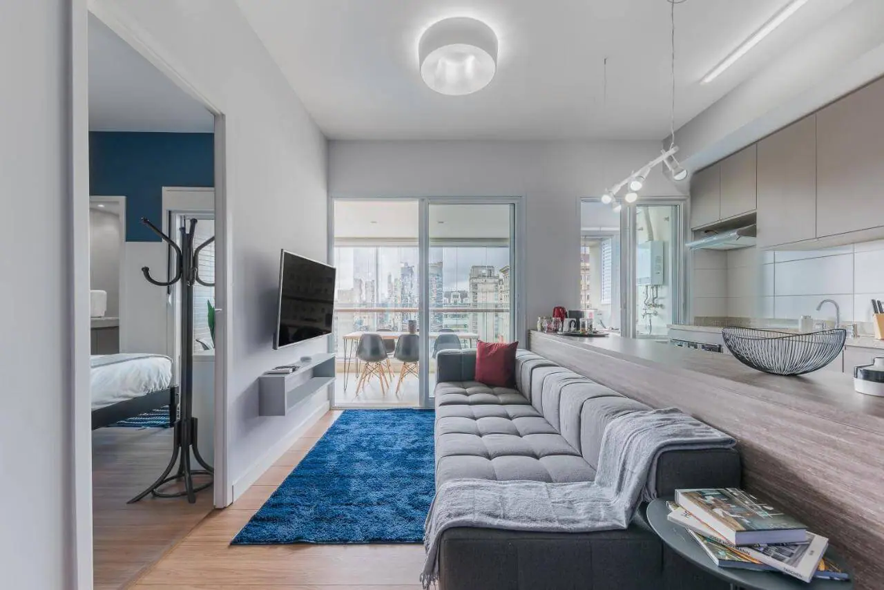Styled Airbnb living room reset for check in