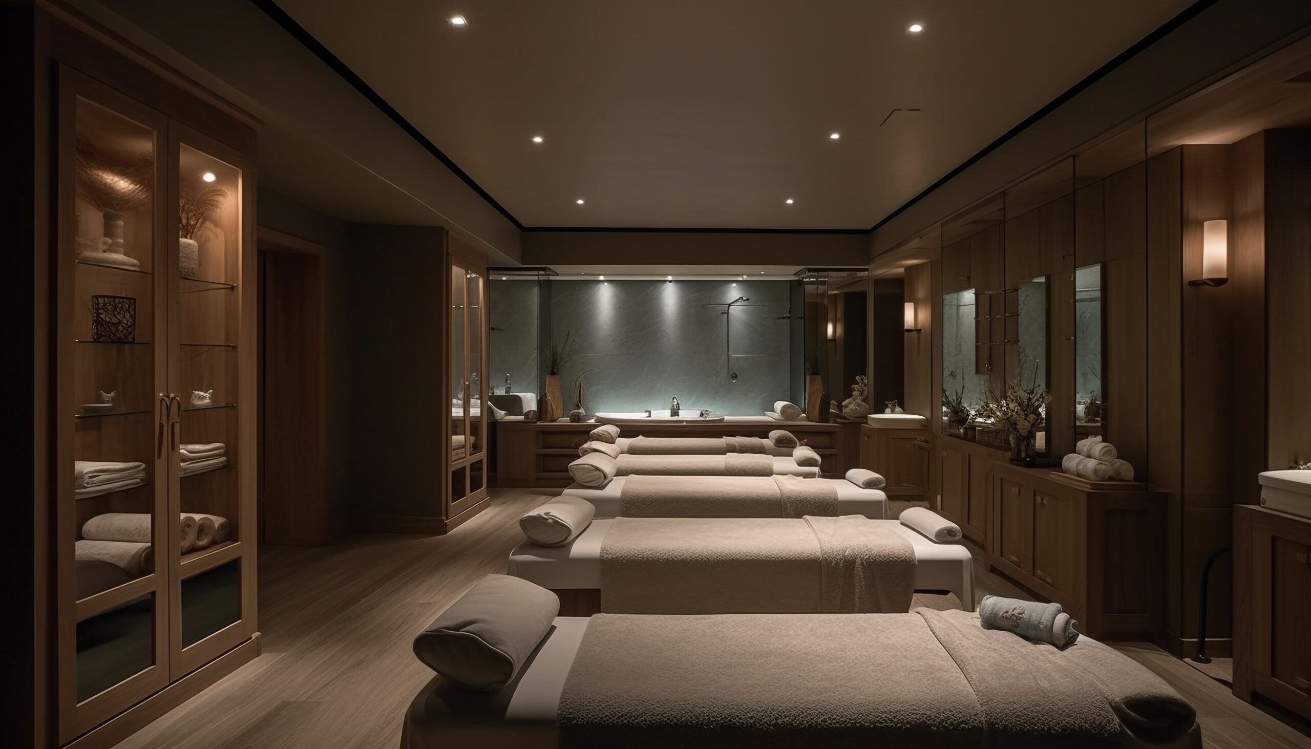 Spa treatment room cleaned to a hygienic standard